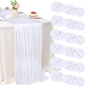 6 Pack White Cheesecloth Table Runner 22x120 Inch | 10Ft Boho Gauze Rustic by Fwxdbwyl