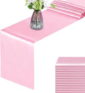 12 Pack Pink Table Runners, Satin Table Runner 12x108 Inches Long, Silk and by HMQIANG