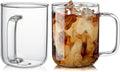 Glass Coffee Mugs, 12 oz iced coffee cups, Glass Mugs by BWODYAY