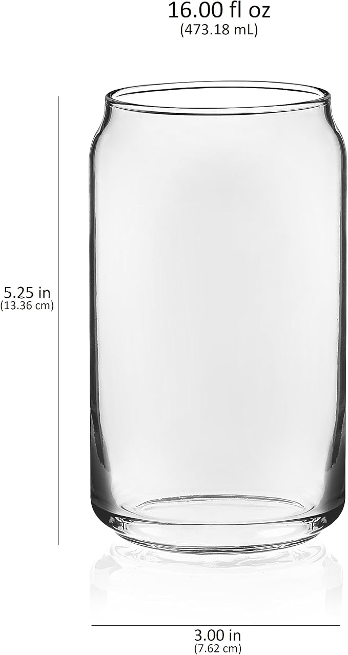 Libbey Classic Can Shaped Drinking Glasses Set of 4, 16 Oz, Dishwasher Safe - Image 7