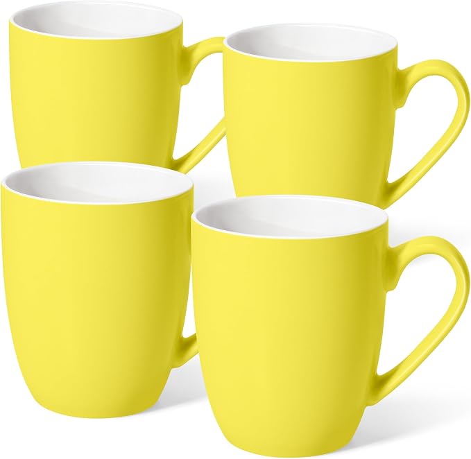 Urbanstrive 16 oz Large Coffee Mugs Set of 4 Ceramic Coffee Mug White Coffee by Urbanstrive