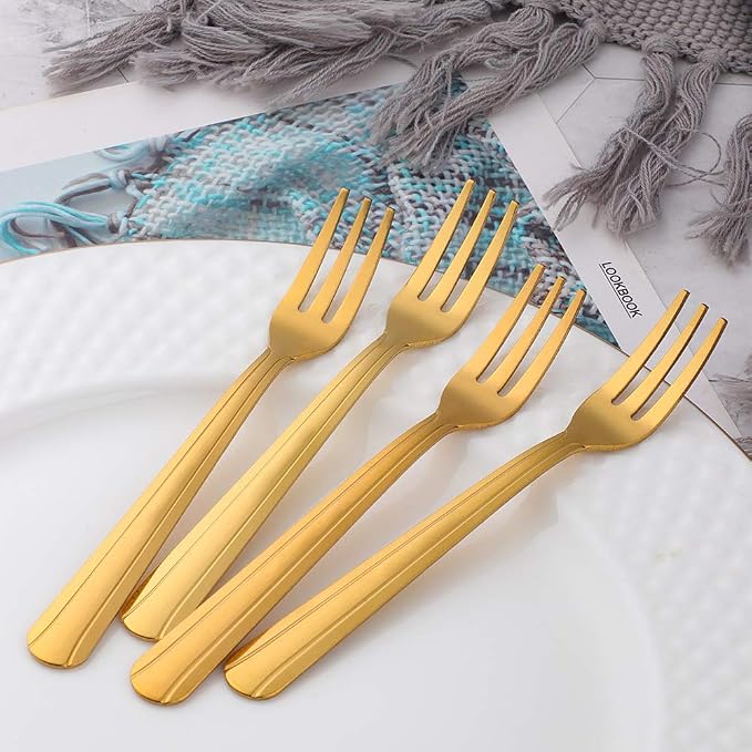 Oyster Fork Set of 12, 5.4 Inch Stainless Steel Cocktail Forks, 3 Tines Mini - Image 3