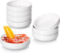 DELLING 8 PACK Dipping Bowls Set, Ceramic Dipping Sauce Dishes, 3.5 Oz Soy Sauce Dish, Side Dish Bowls, Small Bowl/Dish for BBQ, Condiments, Appetizer, Dessert, Sushi, Party - White