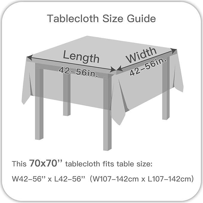 maxmill Jacquard Tablecloth Swirl Design Spillproof Wrinkle Free Heavy Weight Soft Table Cloth Decorative Fabric Table Cover for Outdoor and Indoor Use Square 70 x 70 Inch Light Gray