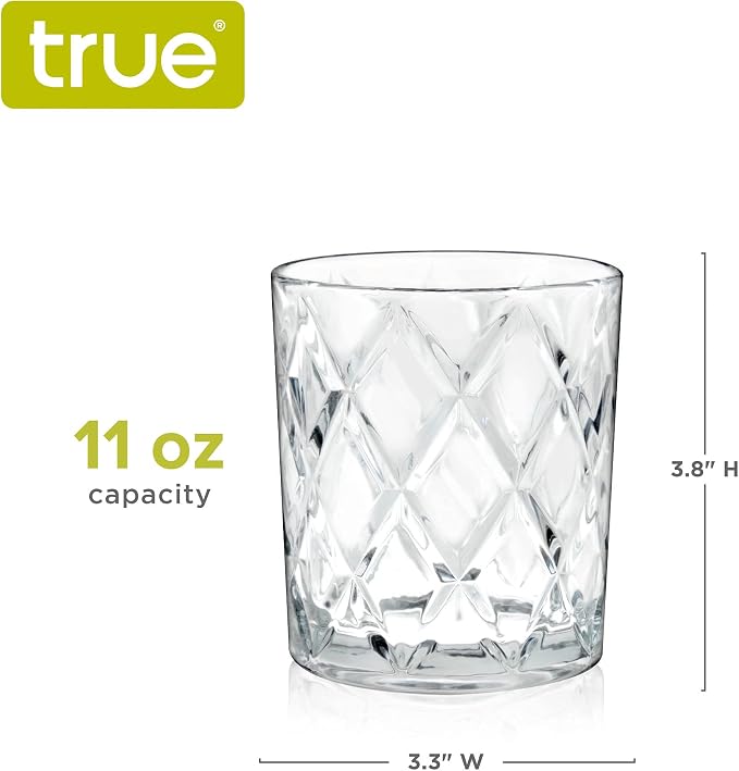 True Diamond Crystal Scotch Bourbon Whiskey Glasses, Old Fashioned Glasses - Image 3