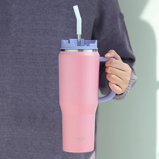 EALGRO 40 oz Tumbler with Handle, Insulated Tumblers with Lid and Straw | - Image 6