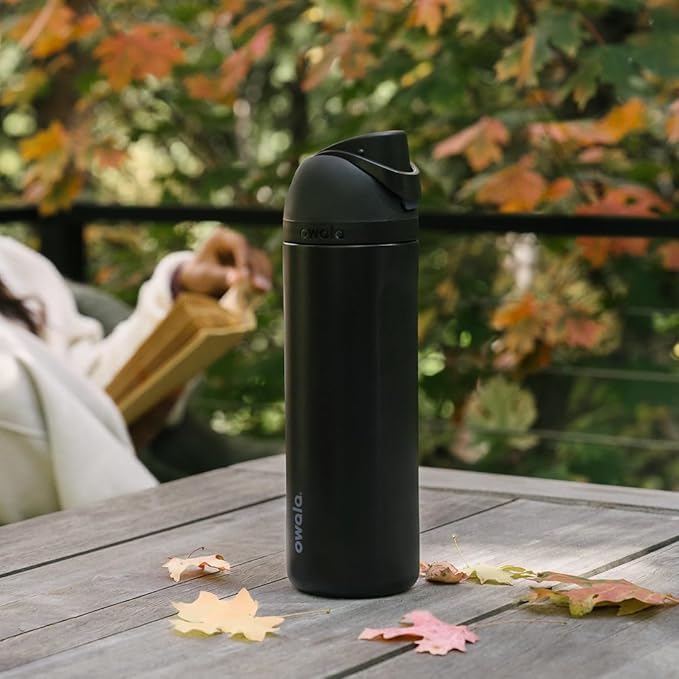 Owala FreeSip Stainless Steel Water Bottle 40 oz Very, Very Dark - Image 6