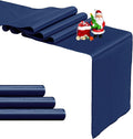 4-Pack Navy Blue Satin Table Runner 12 x 108 Inch Long Bright and Smooth Silk by Pufogu