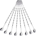 Boao 8 Pcs 10 Inch Long Bar Spoon Cocktail Spoon Stirring Mixing Stainless by Boao
