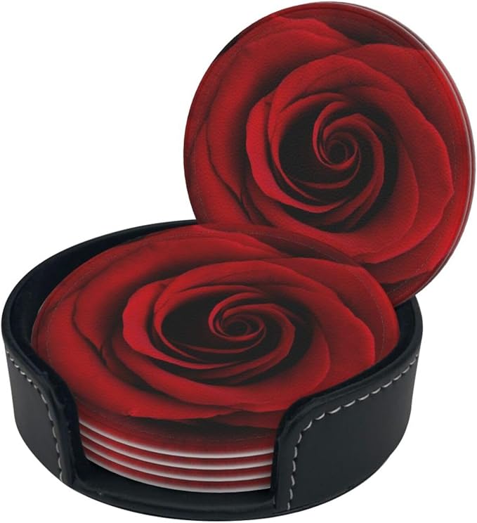 Drink Coasters with Holder Stand Set of 6 - Image 8