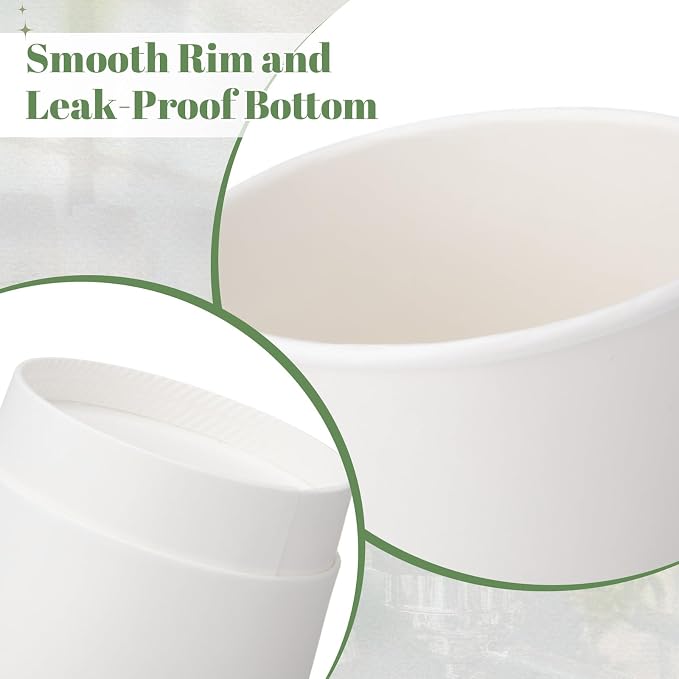 Mifoci 50 Pack 22 oz Disposable Paper Coffee Cups, Travel Cold Cups Bulk - Image 4