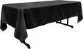 LA Linen Polyester Poplin Washable Rectangular Tablecloth, Stain and Wrinkle Resistant Table Cover 60x108, Fabric Table Cloth for Dinning, Kitchen, Party, Holiday 60 by 108-Inch, Black