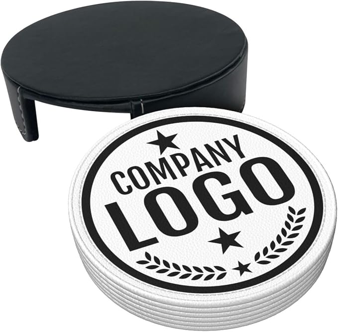 Custom Leather Coasters with Logo - Image 3