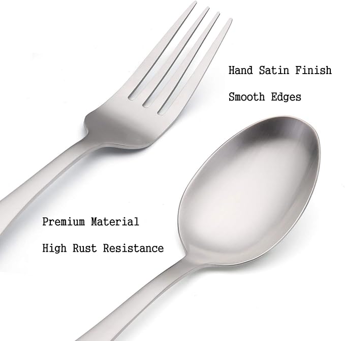 Matte Silverware Set, Satin Finish 20-Piece Stainless Steel Flatware set - Image 4