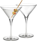 NUDE Vintage Set Of 2, Crystal Martini Glasses 9.75 oz, Lead-Free, Perfect for Drinking Martini, Margarita, Coctail, Glassware for Home