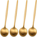 5.1 Inches Satin Gold Coffee&Tea Spoons, Small Demitasse Spoon, Mini Spoons by DEHOVKitchen