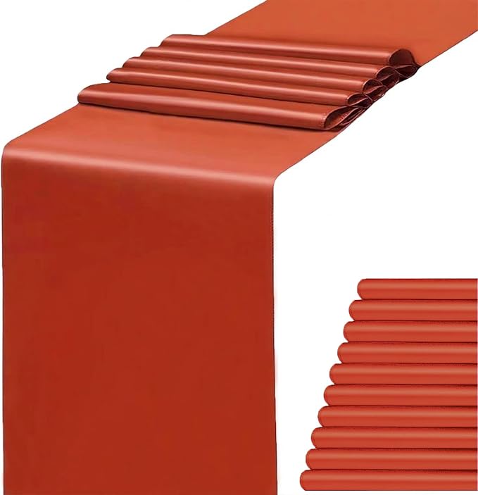 Satin Terracotta Table Runners 10 Pack by WENSINL