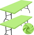 homing 2 Pack Rectangle Table Cloth, Elastic Fitted Fabric Tablecloth Fits for 4 Foot Folding Tables, Washable Table Cover for Picnic, Camping, Indoor & Outdoor (Lime Green, 24" x 48")