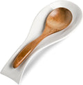 Ceramic Spoon Rest for Stove Top,Large 8.7 Inch Spoon Holder for Kitchen Counter,Porcelain Utensil Rest for Thankgiving and Christmas Gift,Dishwasher Safe and Heat-Resistant,White(1 PC)