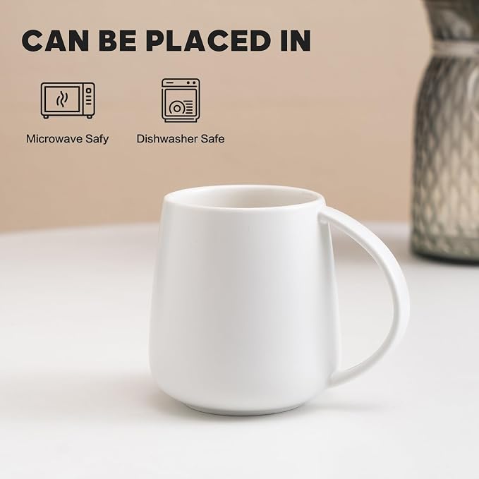 Eyoriza 15Oz Matte Ceramic Coffee Mug, Big Handle, Microwave and Dishwasher Safe - Image 4