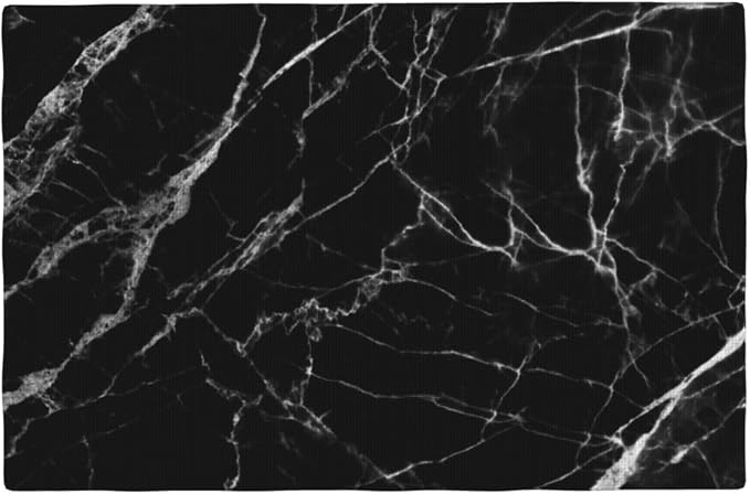 Fiokroo Black with White Marble Placemats Set of 4 Table Mats Table Tableware by Fiokroo