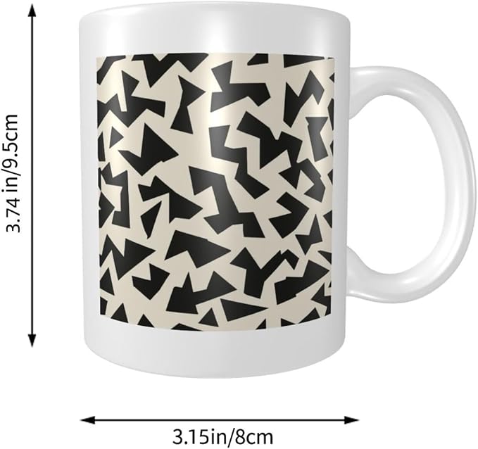 Minimalist Fragmented Angular Shapes Ceramic Cup, Elegant Coffee Mug Tee - Image 5