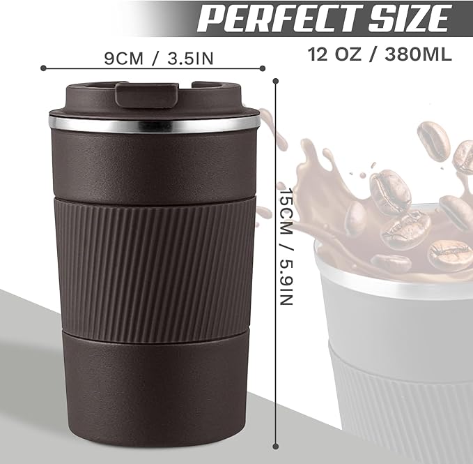 Vacuum Insulated Stainless Steel Travel Coffee Mug, Leak Proof Cup - Image 4