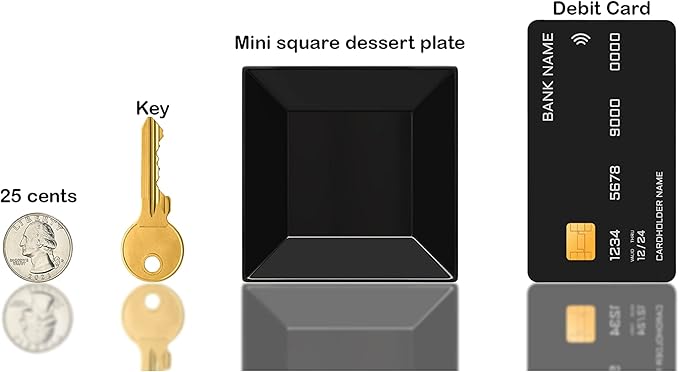 Exquisite Mini Disposable Appetizer Plates - 100 Pack 2.95" x 2.95" Black Plastic Dessert Plates - Elegant Design for Weddings, Birthdays, and Formal Parties - Stackable and Convenient - BPA Free
