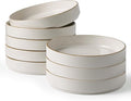 famiware Star 8.25" Pasta Bowls Set of 8, Bowl Plates, Salad Bowls by Famiware