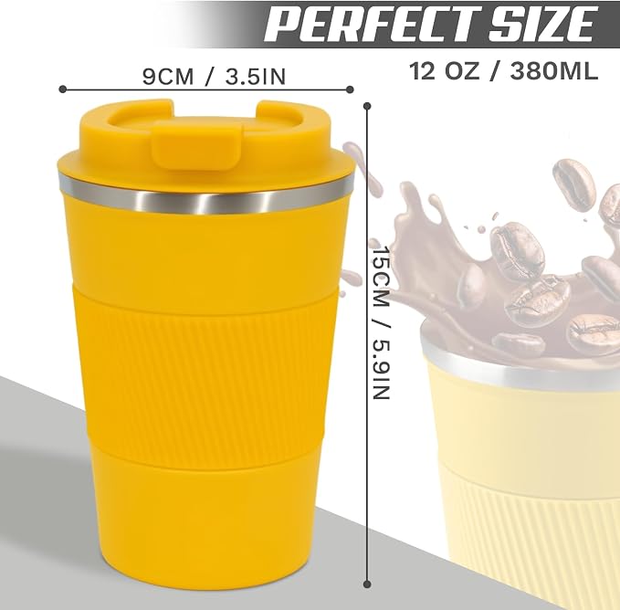 Vacuum Insulated Stainless Steel Travel Coffee Mug, Leak Proof Cup - Image 4
