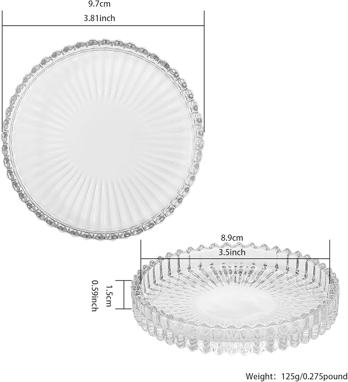 Glass Coasters Round Cup Mat, Decorative Wine Bottle Coaster, Crystal Drink - Image 2