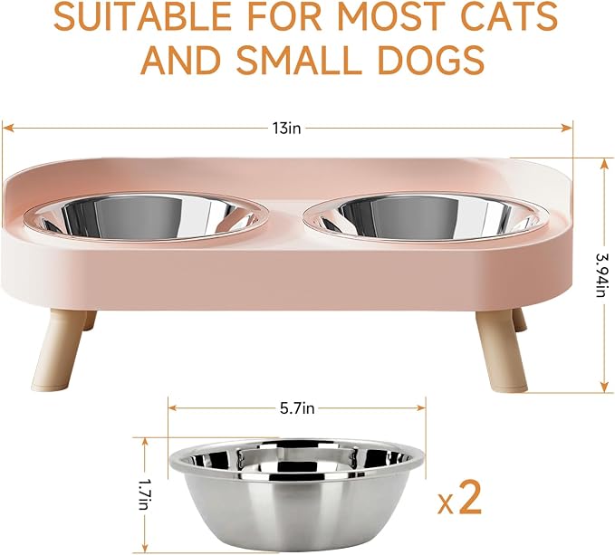 Elevated Cat Bowl, Raised Cat Food and Water Bowl Set - Image 6