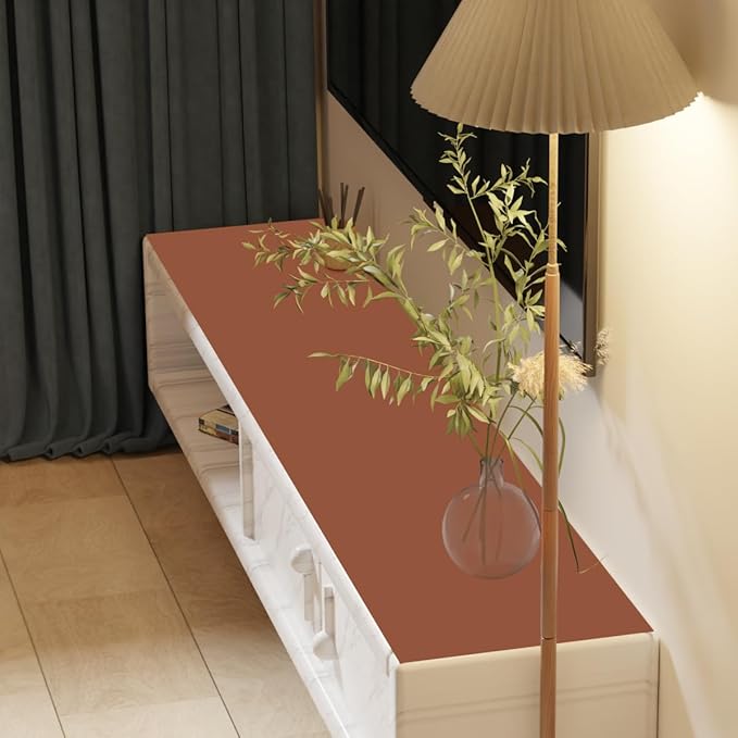 Leather Desk Mat,1.8mm Thick,14x60 Inch Desk Cover,Desk Protector Mat,Dresser Cover Top,Table Cover Rectangle,End Table Cover,Coffee Table Cover Rectangle(Brown+Gray,14x60)