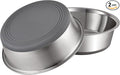 Nonslip Stainless Steel Dog Cat Bowls, 2 US Cup, Dishwasher safe, Stackable by PEGGY11
