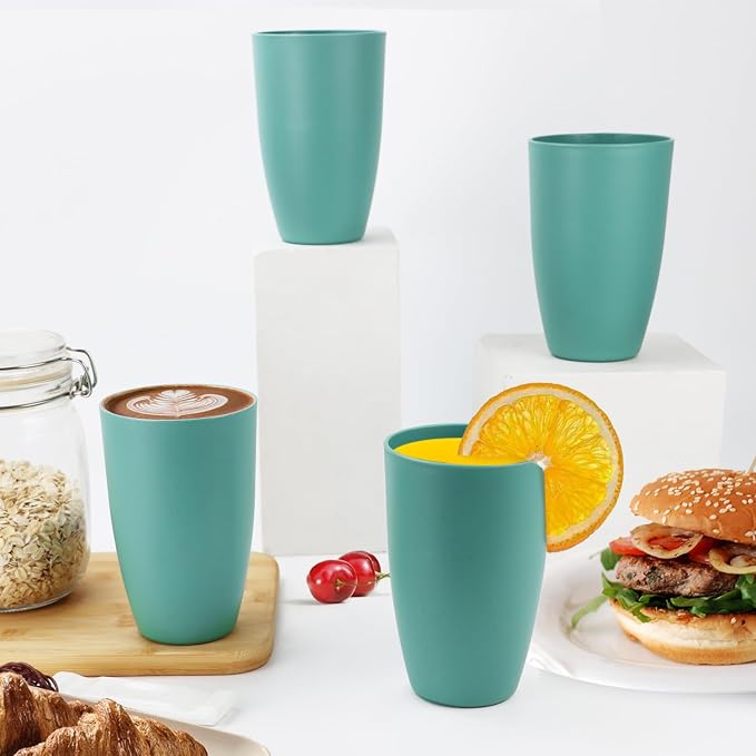 PYRMONT Wheat Straw Cups 20 Oz Alternative Plastic Cups Set of 6 Unbreakable - Image 6