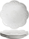 Gaolinci European Palace Series Lace Embossed Ceramic Dinner Plate by Gaolinci