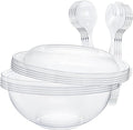 EcoDispose Clear Plastic Serving Salad Bowl Sets, 160 Oz 16PCS in 4 SETS - Round Large Disposable Bowls