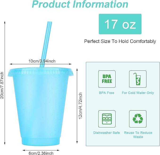24 Pcs Plastic Tumblers with Lids and Straws, Reusable Cups with Lids Plastic - Image 4