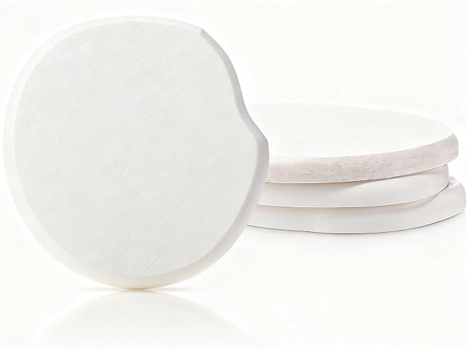 Diatomaceous Earth Drink Coasters Set of 4, Absorbent Modern Stone Coasters by Unknown