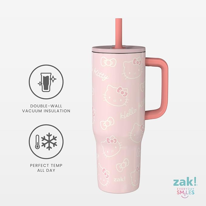 Zak Designs Hello Kitty 30oz Spill-Proof Insulated Stainless Steel Tumbler | - Image 5