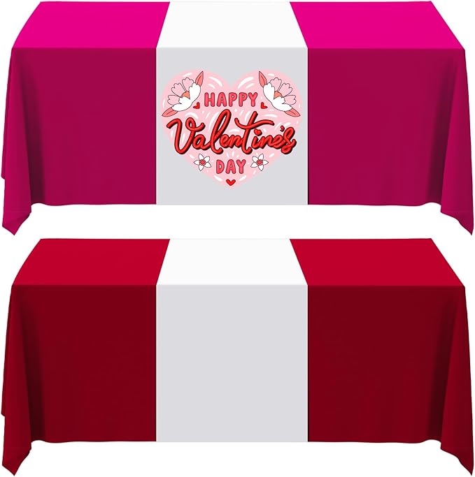2 Pcs White Table Runner, Polyester Sublimation Heat Transfer Blanks Table by GCTWFYK