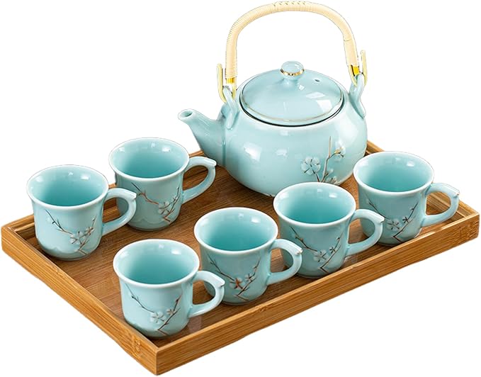 KEYDUACU Japanese Porcelain Gongfu Tea Set, Chinese Asian Style by KEYDUACU