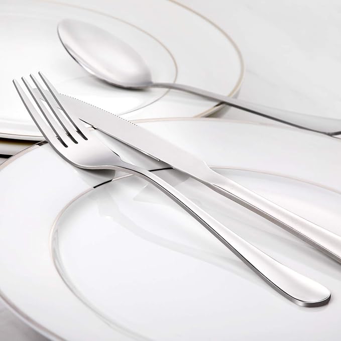 Hiware Dinner Forks Set, Food-Grade 18/8 Stainless Steel Forks Silverware - Image 2