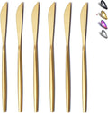 HOMQUEN Dinner Knives 6 Piece, Stainless Steel Matt Gold Dinner Knife, Sturdy by HOMQUEN