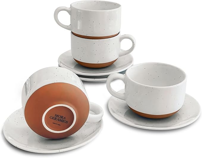 Mora Ceramics 8oz Cappuccino Mug Set of 4 by MORA