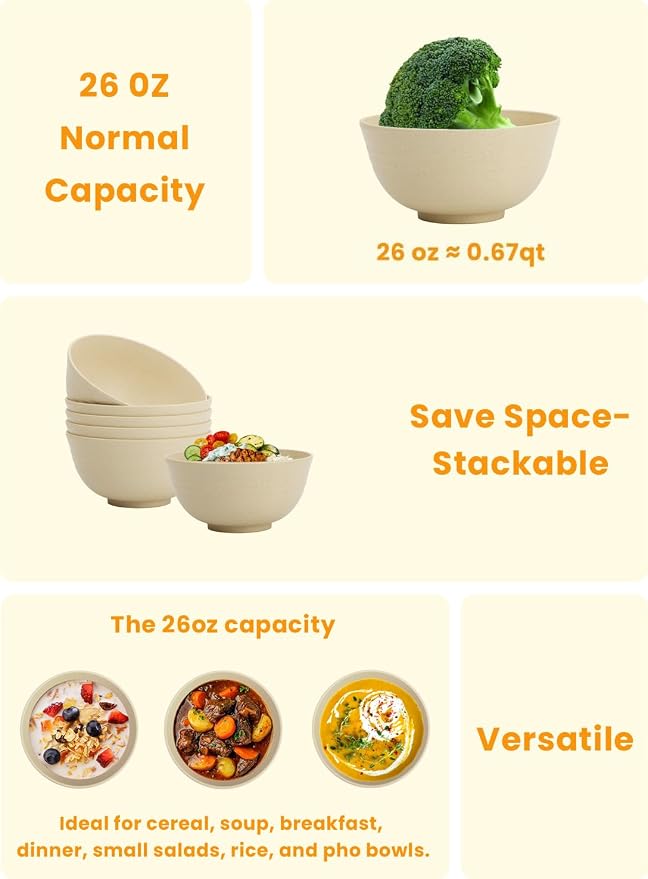 Kitchen Bowls Wheat Straw Unbreakable Bowls - Image 5