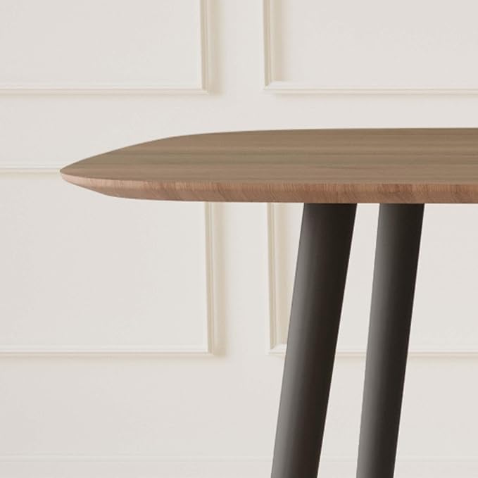 55.1'' Dining Table Set for 4,Modern Wood Dining Table,Leather Dining Chairs 4,Table and Chairs Set of 4,Ideal for Kitchen Dining Room (Walnut Color Table + 4 U-Shaped White Chairs, 55.1")