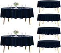 Fokitut 6 Pack Round Tablecloth, 90 Inch, Stain Resistant and Wrinkle Polyester Table Cloth, Fabric Table Cover for Kitchen Dining, Wedding, Party, Holiday Dinner-Navy