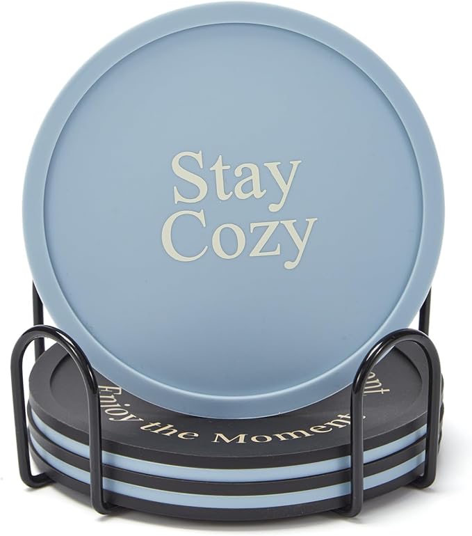 Silicone Coasters Set of 6, Premium Drink Coaster by HiramWare