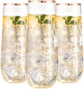 Ciaell 24 Pack Rose Gold Plastic Champagne Flutes by Ciaell